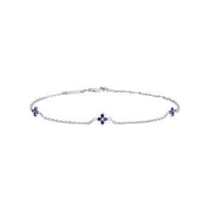Blue Sapphire Bracelet in 18K White Gold
