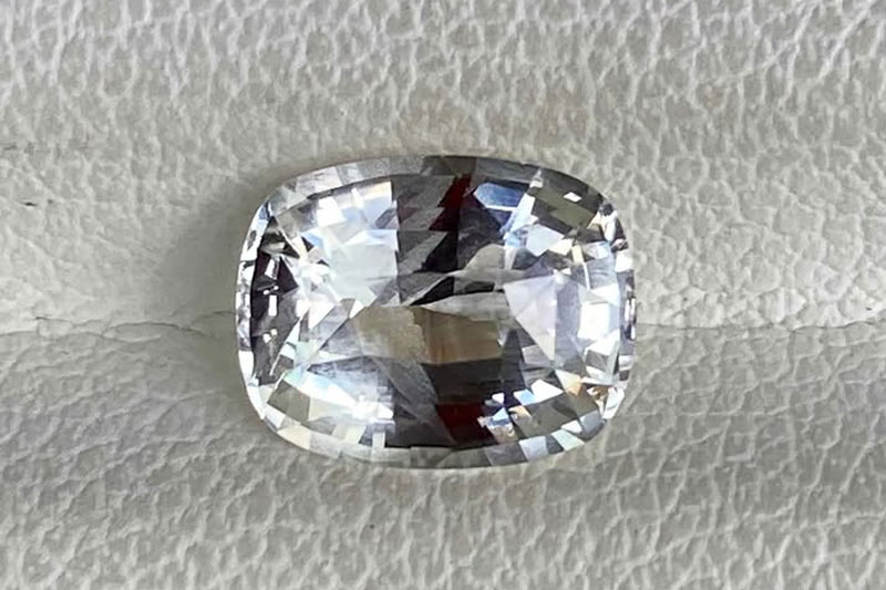 Ceylon White Sapphire – Cushion Cut Unheated Gemstone 2.25ct