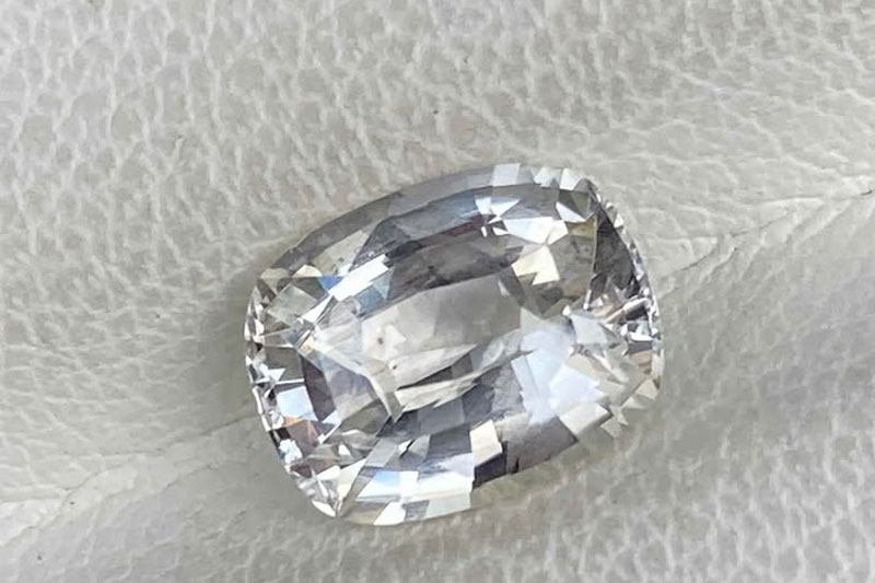 Ceylon White Sapphire – Cushion Cut Unheated Gemstone 2.25ct - Image 3