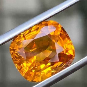 Ceylon Orange Sapphire – 5.01ct Cushion Cut Heated Gemstone