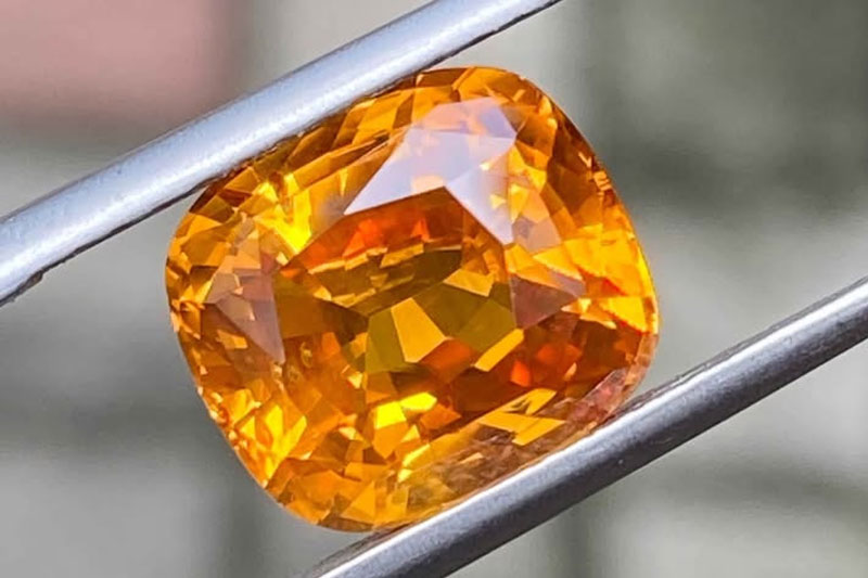 Ceylon Orange Sapphire – 5.01ct Cushion Cut Heated Gemstone - Image 2