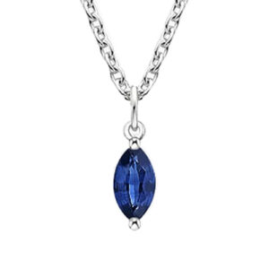 Marquise Blue Sapphire Pendant in Silver – 1.60ct