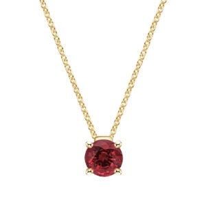 Round Ruby Pendant in 18K Yellow Gold – 0.82ct